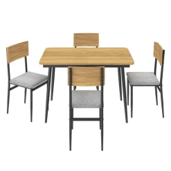 Extendable Dining Table Set with 4 Chairs - 43.3" to 59”