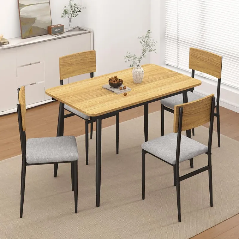 Extendable Dining Table Set with 4 Chairs - 43.3" to 59”