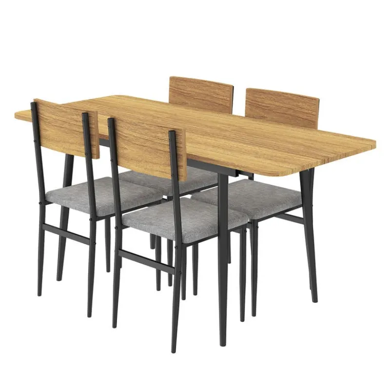 Extendable Dining Table Set with 4 Chairs - 43.3" to 59”