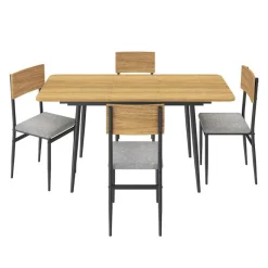Extendable Dining Table Set with 4 Chairs - 43.3