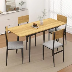 Extendable Dining Table Set with 4 Chairs - 43.3