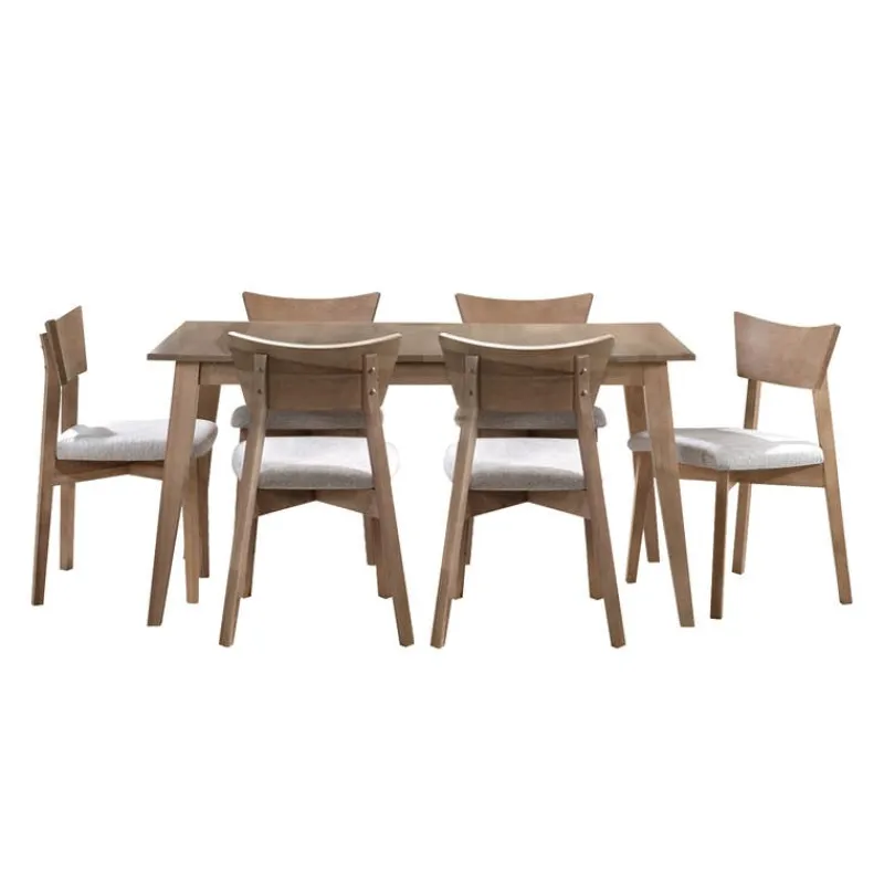 Arboit Poitras Extendable Rectangular Dining Table (48" to 60") with 6 Chairs -