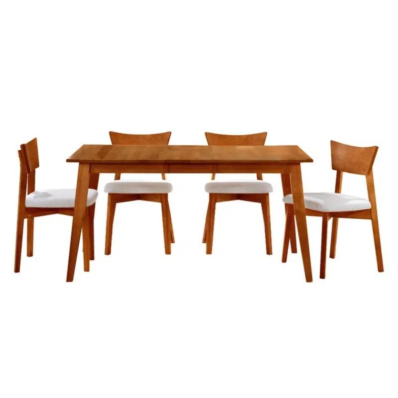 Arboit Poitras Extendable Rectangular Dining Table (48" to 60") with 4 Chairs -