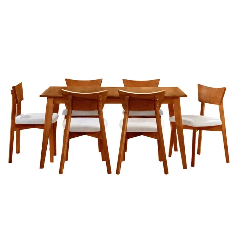 Arboit Poitras Extendable Rectangular Dining Table (54" to 70") with 6 Chairs -