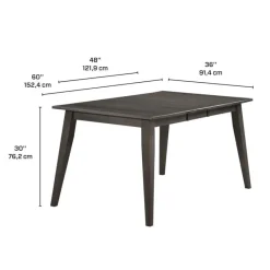 Arboit Poitras Extendable Rectangular Dining Table (48" to 60") with 4 Chairs -