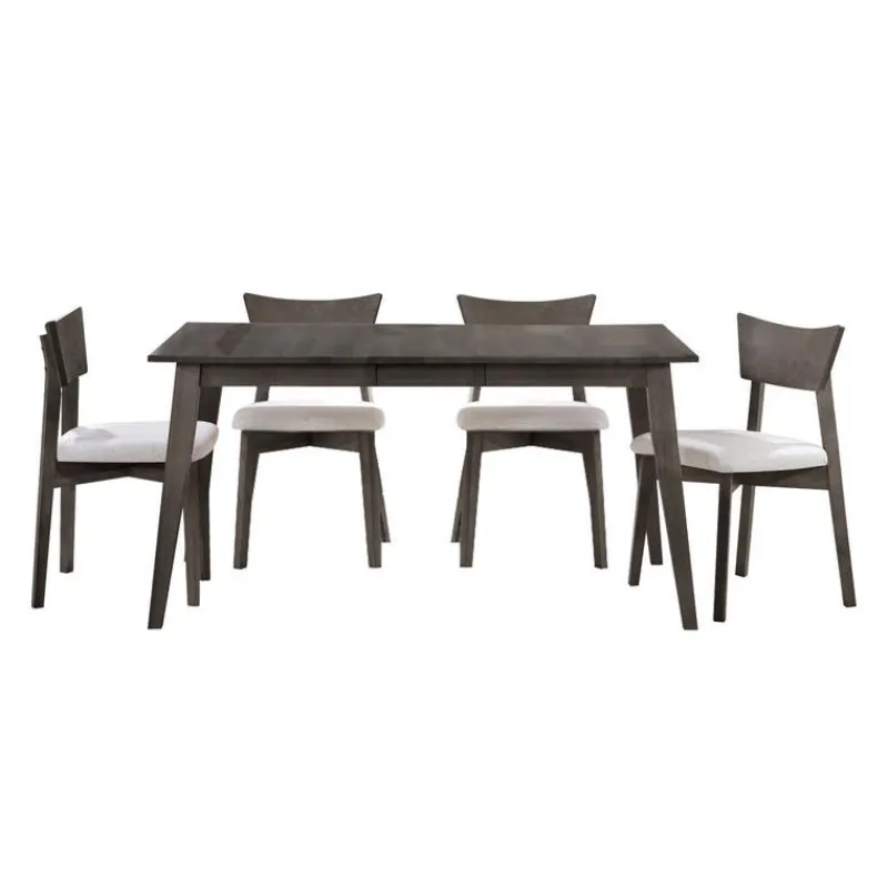 Arboit Poitras Extendable Rectangular Dining Table (48" to 60") with 4 Chairs -