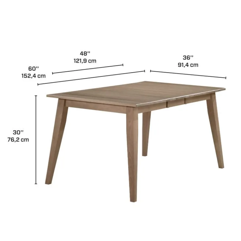 Arboit Poitras Extendable Rectangular Dining Table (48" to 60") with 4 Chairs and Bench -