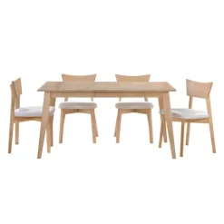 Arboit Poitras Extendable Rectangular Dining Table (48" to 60") with 4 Chairs -