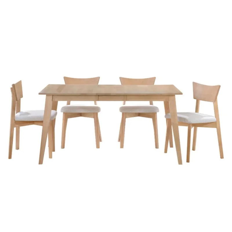 Arboit Poitras Extendable Rectangular Dining Table (48" to 60") with 4 Chairs -