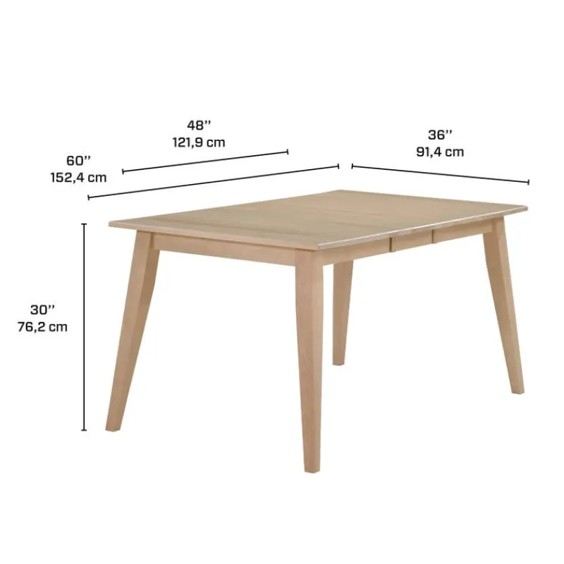 Arboit Poitras Extendable Rectangular Dining Table (48" to 60") with 4 Chairs -
