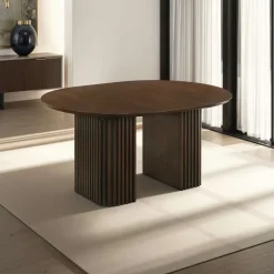 Extendable Round Pedestal Dining Table (48 to 83