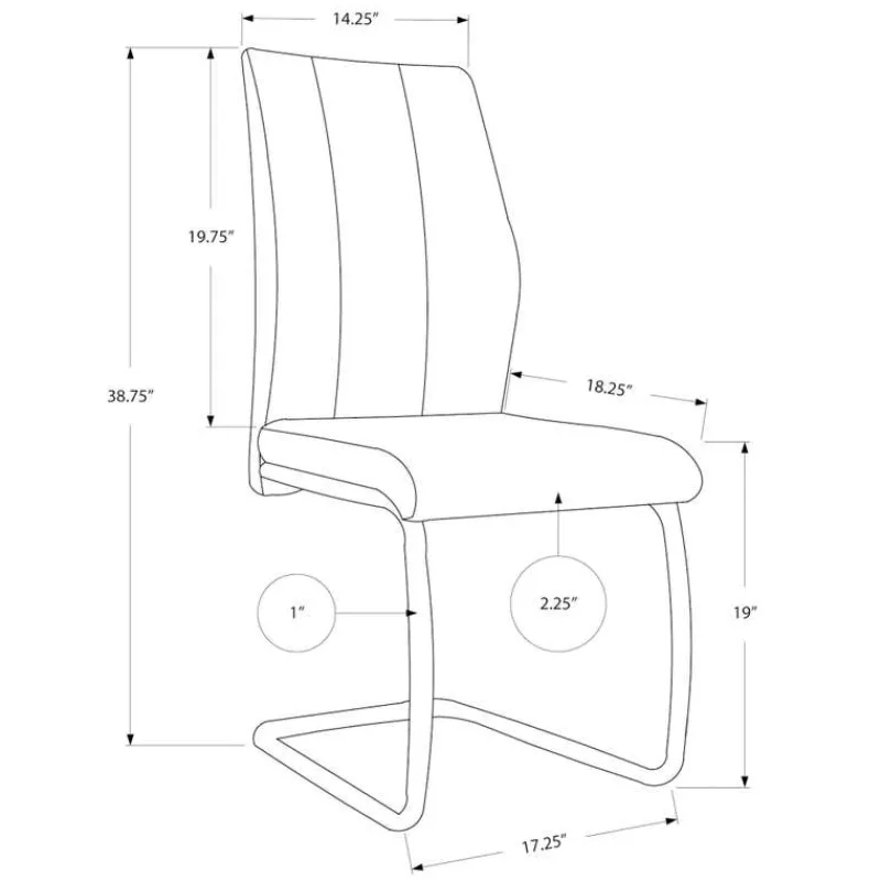 Monarch Fabric Chairs with Black Base (Set of 2) - -