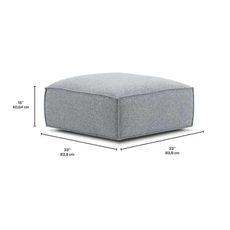 Fabric Ottoman - 33 x 33 x 16