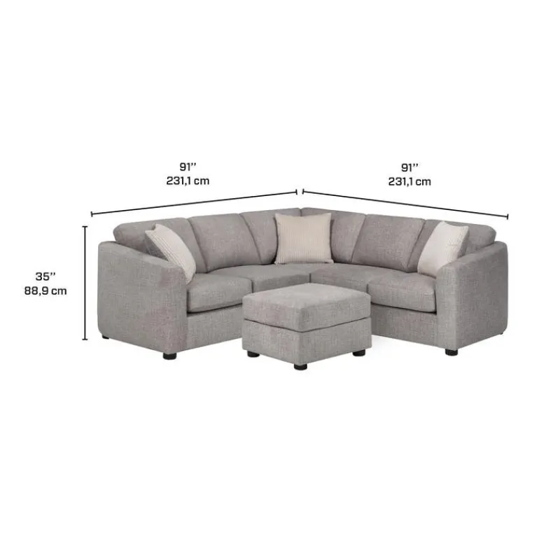 Sofa By Fancy Fabric Sectional with Matching Ottoman
