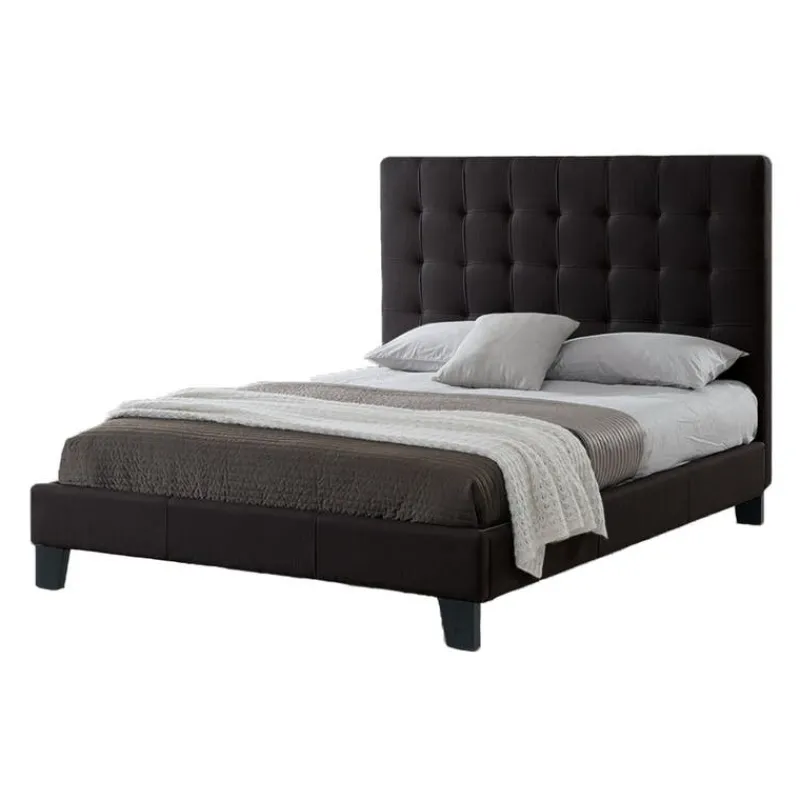 Faux Leather King Bed with Headboard (78'')