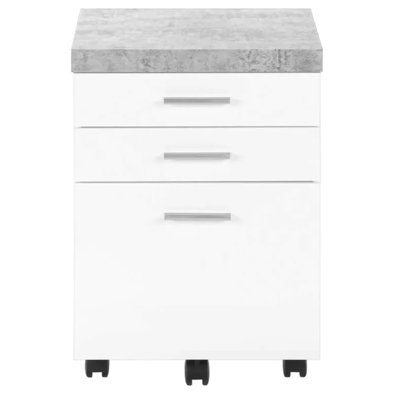 Monarch Filing cabinet - 3 drawer / / cement-look on castor -
