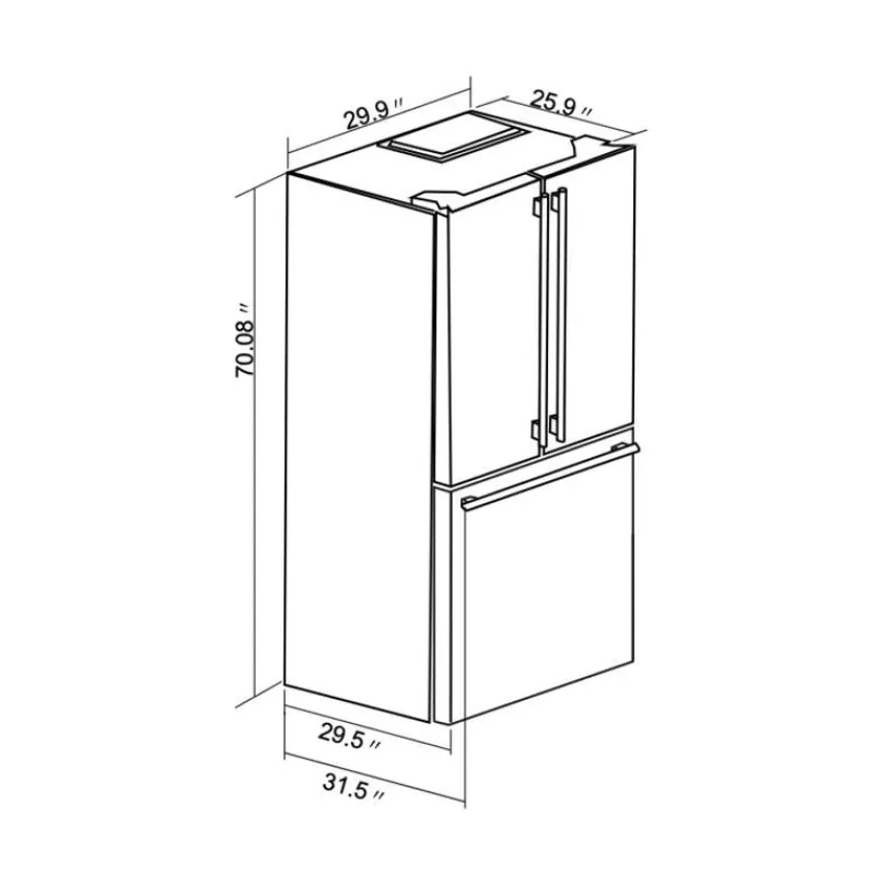FORNO 17,5 Cu Ft 30 In Refrigerator Bottom Freezer, French door - FFFFD1974-31