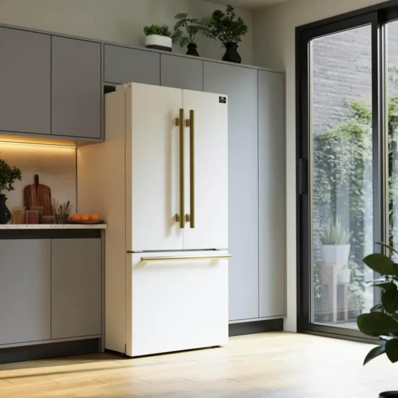 FORNO 17,5 Cu Ft 30 In Refrigerator Bottom Freezer, French door - FFFFD1974-31