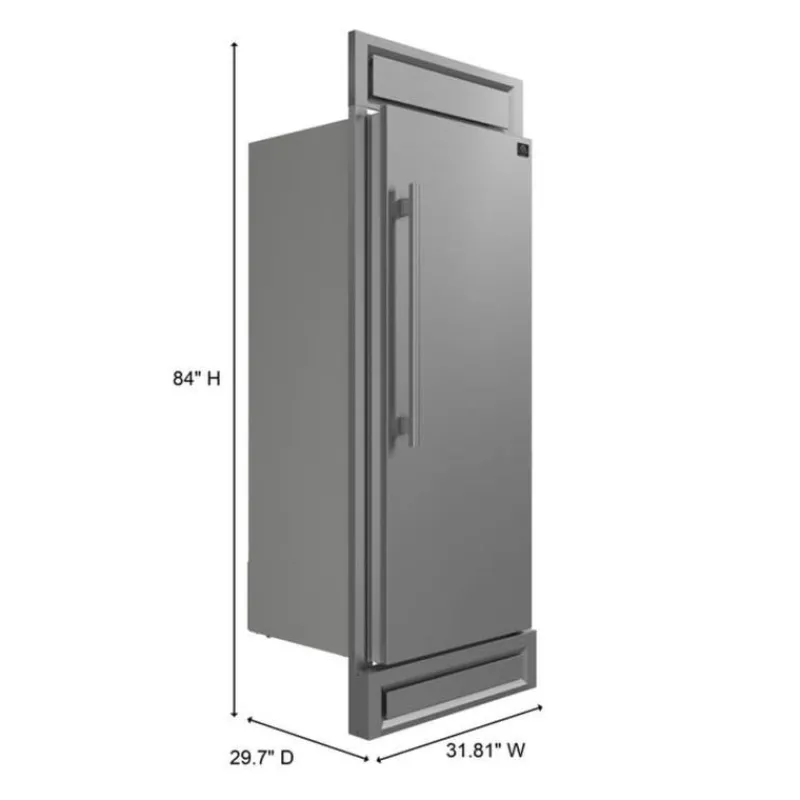 FORNO 13.6 cu.ft. 28 in Right-Side Built-In Convertible Refrigerator All refrigerator, Convertible Freezer - FFFFD1722-RS