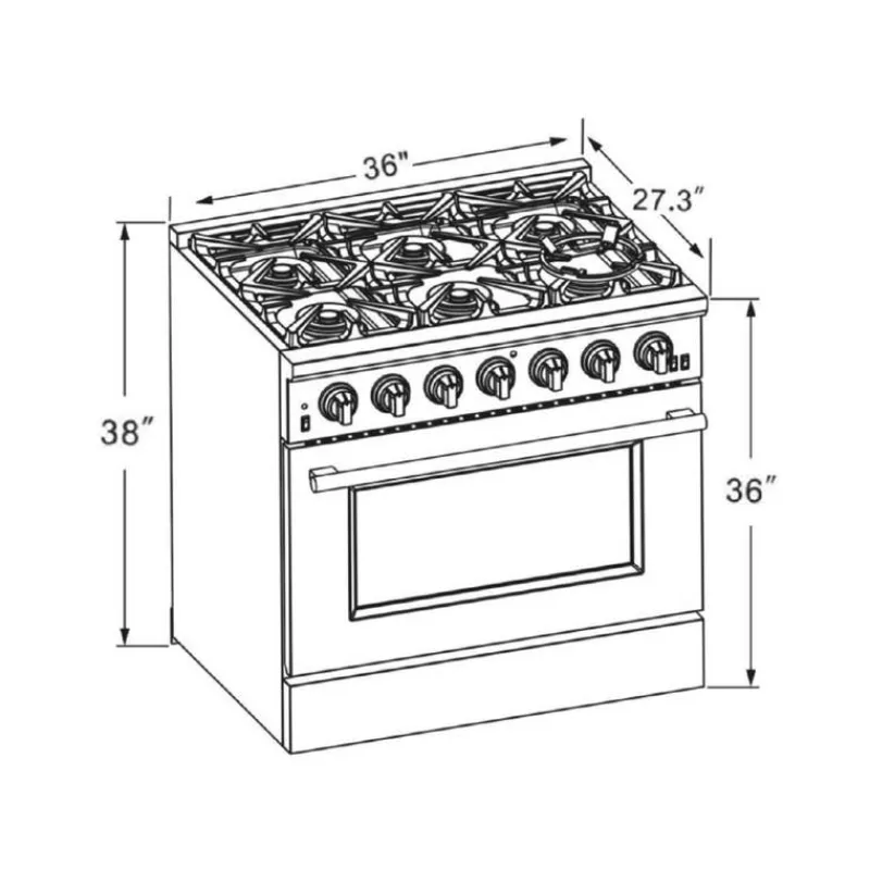 FORNO 36'' Gas Range 36" Electric Gas - FFSGS6260-36