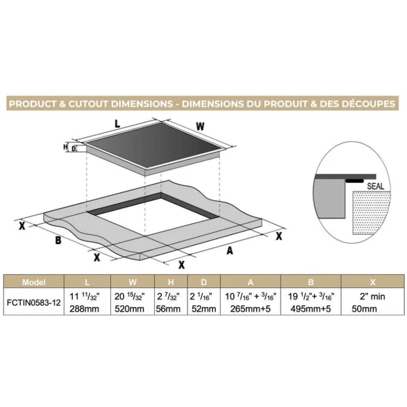 FORNO 12 In Induction Cooktop Induction 11.34" - FCTIN0583-12