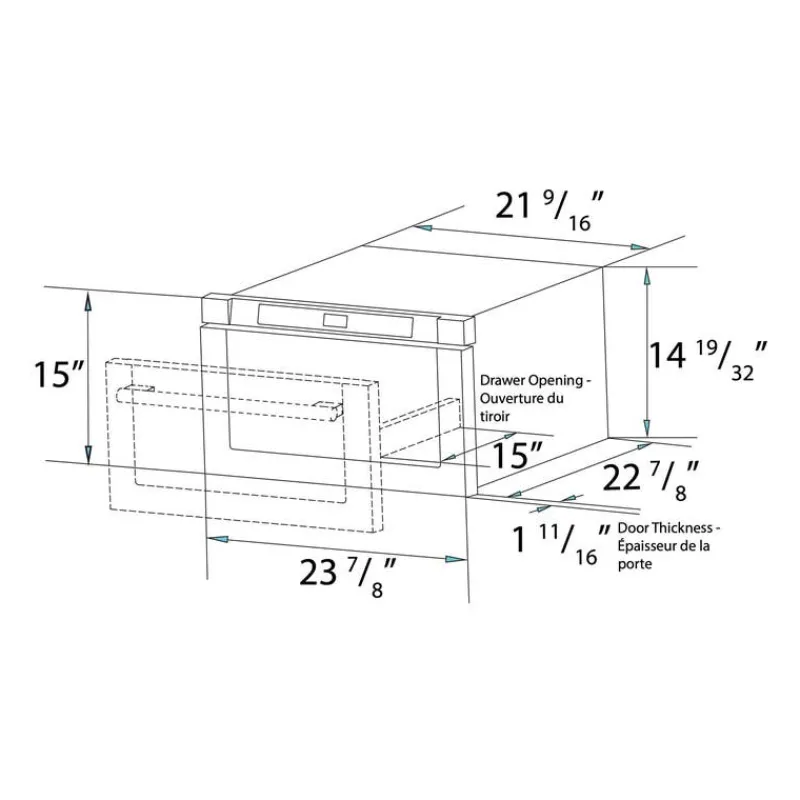 FORNO 24 In Microwave Drawer 1500 22.13" FMWDR3000-24