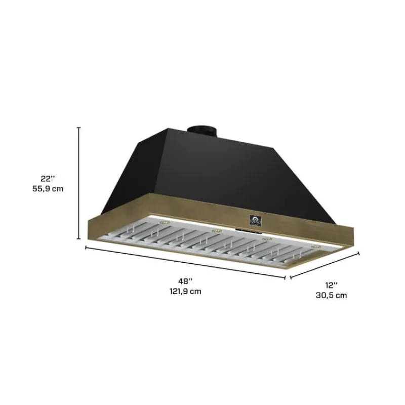 FORNO 48" Wall Mount Range Hood Standard 48" , 600 CFM - FRHWM5078-48
