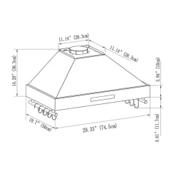 FORNO 30" Wall-Mounted Range Hood Wall Mount 29.3" , 375 CFM - FRHWM5503-30