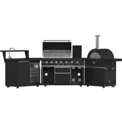 FORNO All'Aperto Outdoor Kitchen with BBQ, Pizza Oven, Sink and Bar – 87,600 BTU