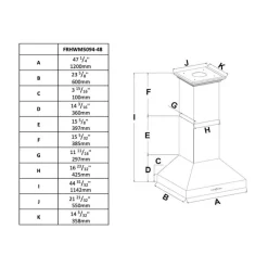 FORNO Chimney Range Hood Wall Mount 47.25" - FRHWM5094-48