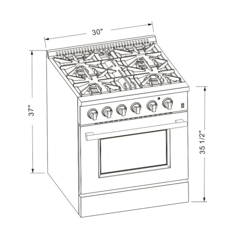 FORNO Dual Fuel Range 30" Dual Energy Gas - FFSGS6197-30