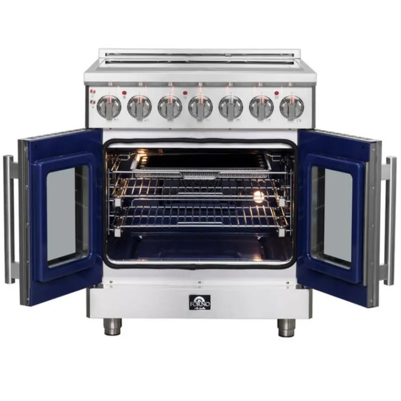 FORNO Freestanding Electric Range with French Doors 30" Electric Glass-Ceramic - FFSEL6955-30
