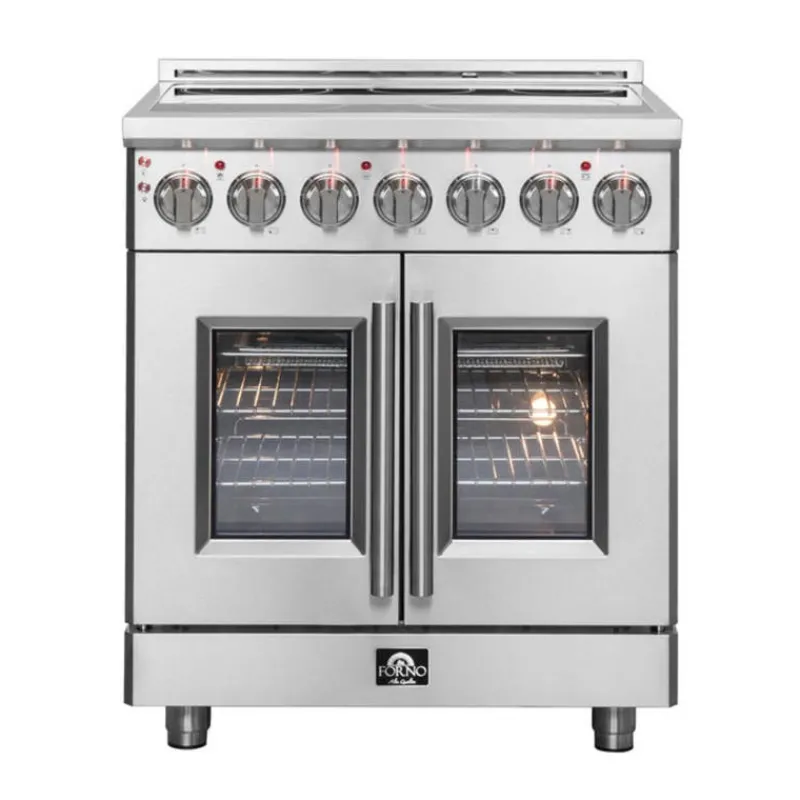 FORNO Freestanding Electric Range with French Doors 30" Electric Glass-Ceramic - FFSEL6955-30