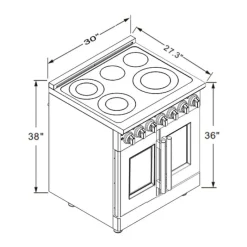 FORNO Freestanding Electric Range with French Doors 30