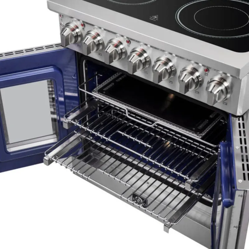 FORNO Freestanding Electric Range with French Doors 30" Electric Glass-Ceramic - FFSEL6955-30