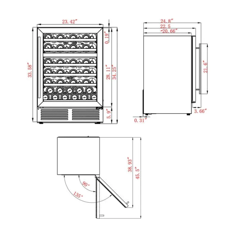 FORNO 24-Inch Wine Cooler 24" - FWCDR6634-24S