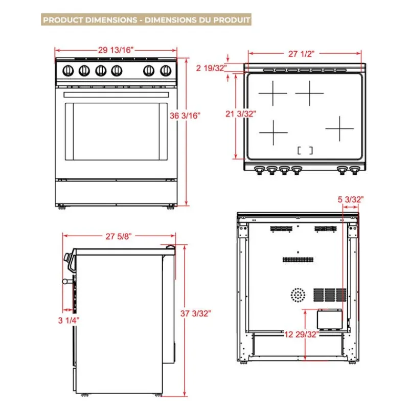 FORNO Range 30" Electric Induction - FFSIN0982-30