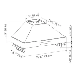 FORNO Wall-Mounted Range Hood Wall Mount 35.2