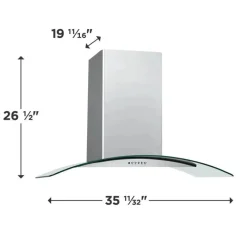 Frigidaire 36 in range hood Wall Mount 24" , 400 CFM - FHWC3660LS