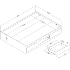 Meubles South Shore Full Bed with 3-Drawer Storage (54'') - South Shore