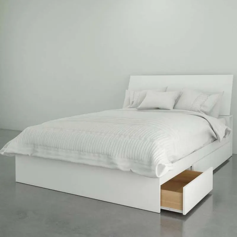 Nexera Full Bed with 3-Drawer Storage and Headboard (54") -