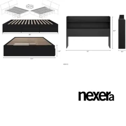 Nexera Full Bed with 3-Drawer Storage and Headboard (54") -
