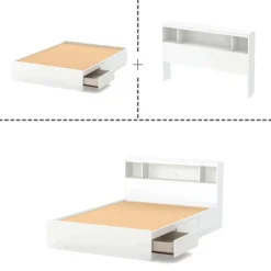 Meubles South Shore Full Bed with 3-Drawer Storage and Headboard (54") - South Shore
