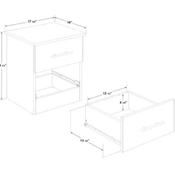 SUA-V Full Bed with 6-Drawer Storage Headboard and Nightstand (54