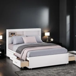 SUA-V Full Bed with 6-Drawer Storage and Headboard (54