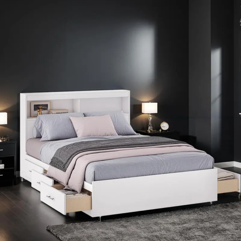 SUA-V Full Bed with 6-Drawer Storage and Headboard (54")