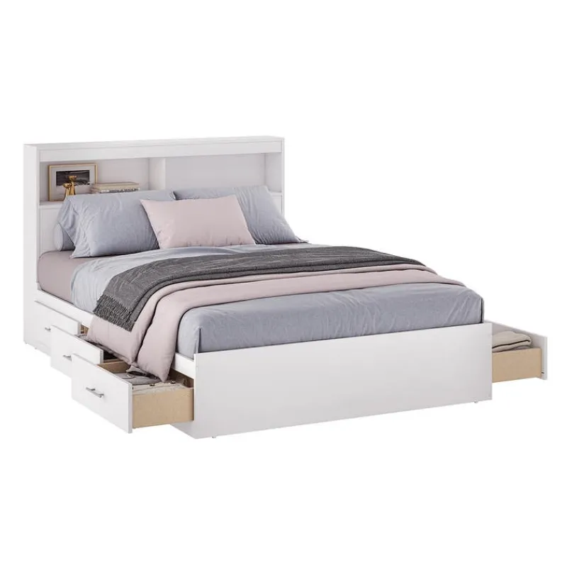 SUA-V Full Bed with 6-Drawer Storage and Headboard (54")