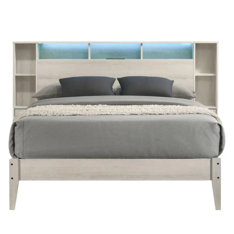 Full Bed with LED, Wireless Charger, USB and Storage - 54"