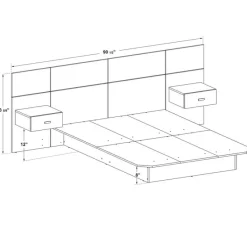 SUA-V Full Bed with Wall Units and Nightstands (54