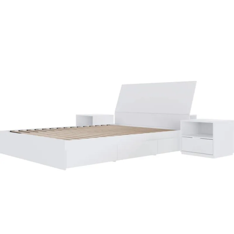 Nexera Full Bedroom Set with 3-Drawer Storage (54") - 4pcs -